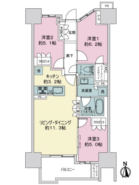 プラウド一宮の間取図