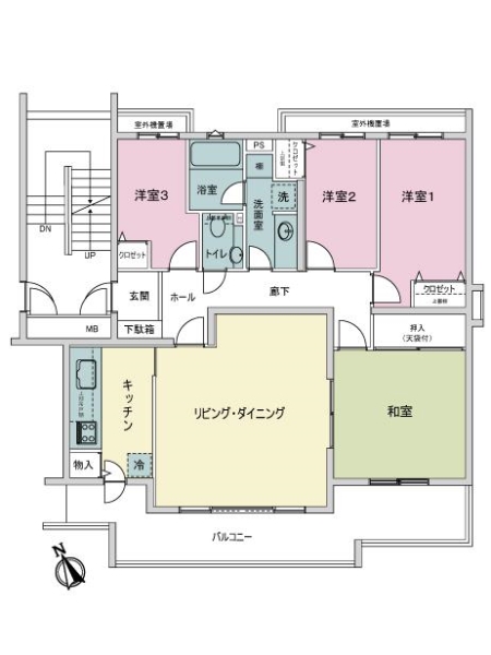 コスモ津田沼グレイスシティＣ棟の間取図