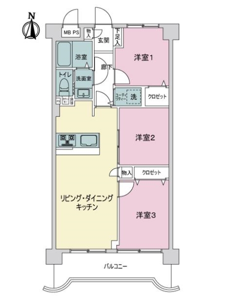 中銀第二城北パークマンシオンの間取図