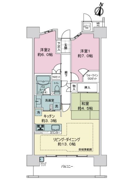 ミリカ・ヒルズＩ街区の間取図