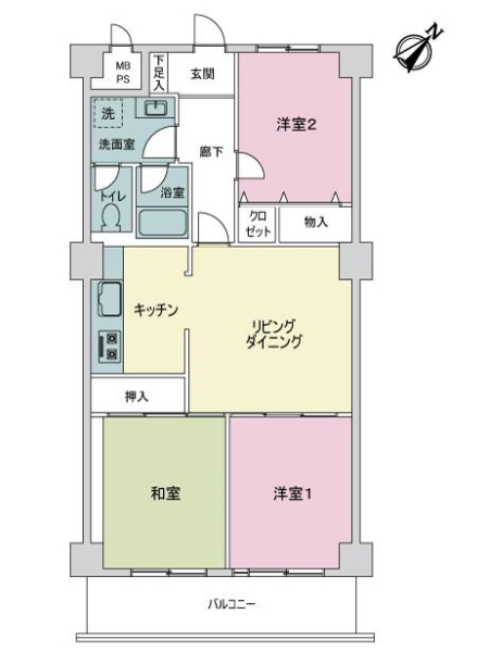 ライオンズマンションロワイヤル北小金の間取図
