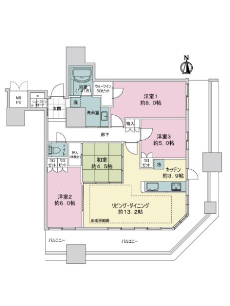 ザ・ライオンズ　ミッドキャピタルタワーの間取図