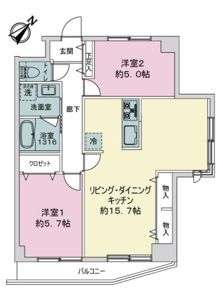グローリア初穂ときわ台の間取図