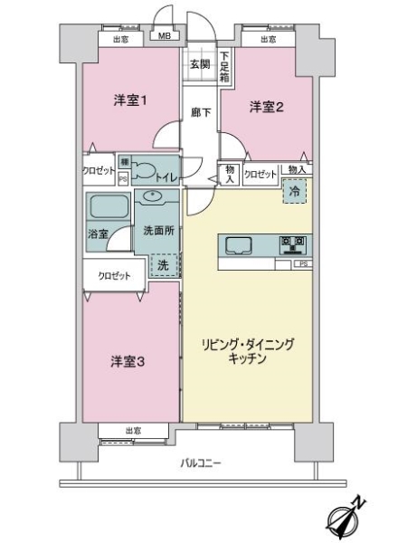 コアマンション神屋町の間取図