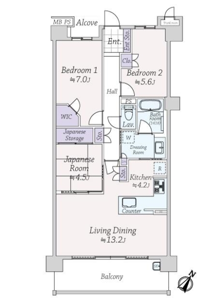 ライオンズ甲陽園グラングレイドの間取図