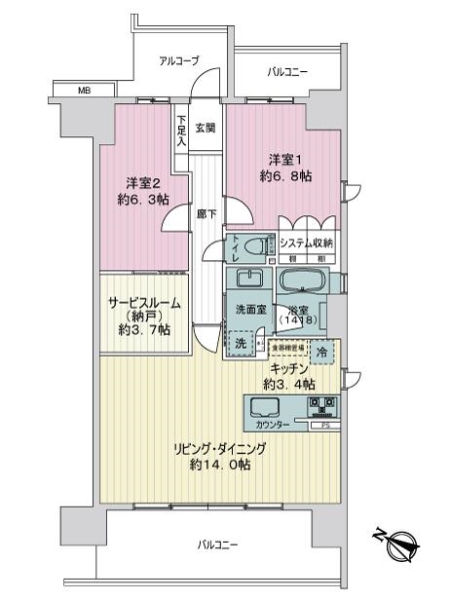 神戸三宮ブリーズレジデンスの間取図
