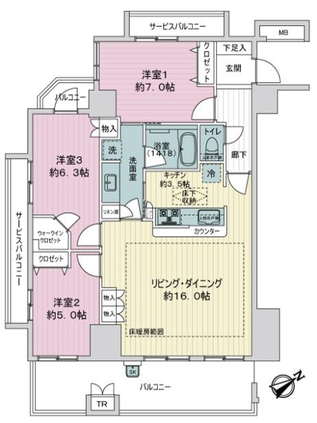 リリーベル西葛西の間取図