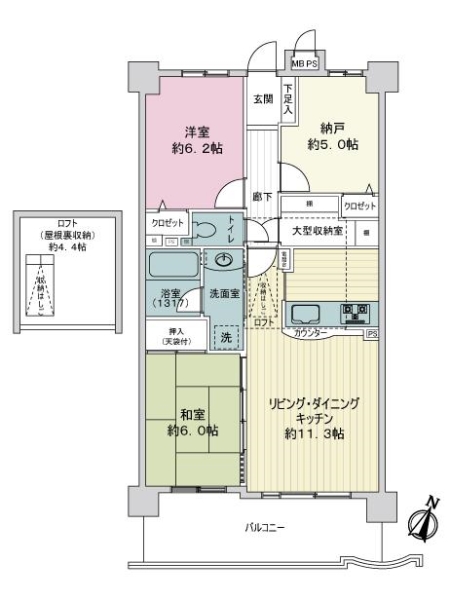 ライオンズガーデン稲永の間取図