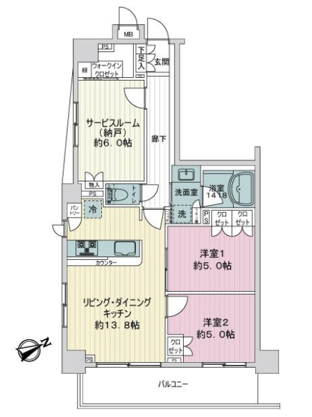 プレシス浮間舟渡駅前の間取図