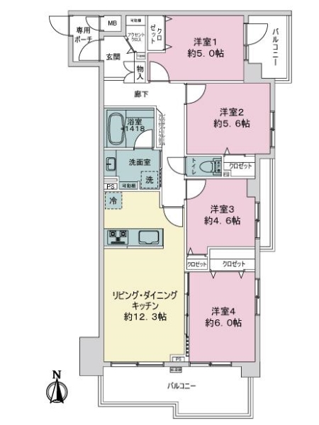 フローレンスパレス川崎大師の間取図