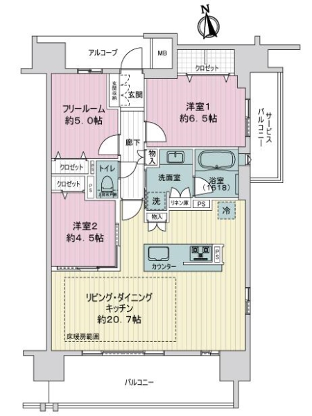 プレサンスロジェ金山セリエの間取図