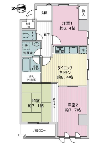 ライオンズマンション二条城東の間取図