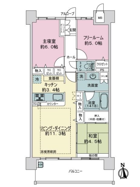 プロパレス吹田モナークヒルズの間取図