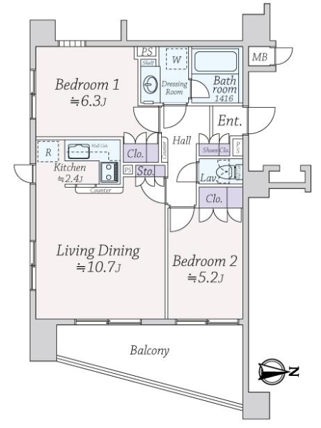 ワイズユウラク浦和の間取図