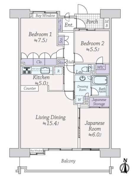 フェアロージュ津田沼ポルタ館の間取図