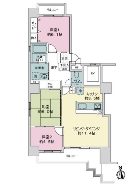 オーラム中島の間取図