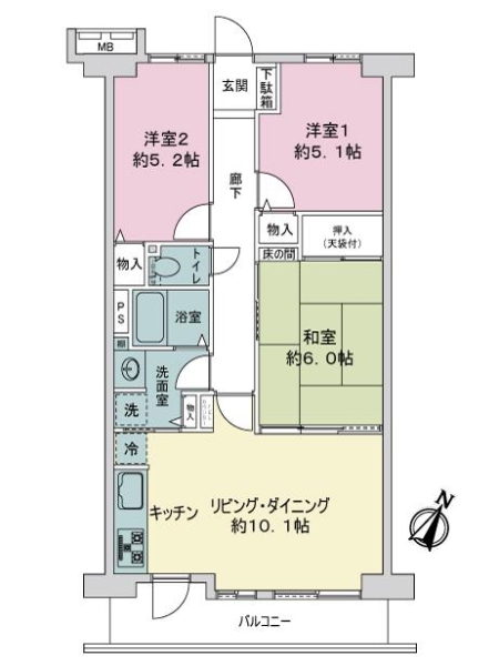 グリーンライフ蕨市民公園の間取図