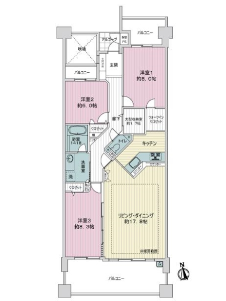 ライオンズガーデン則武の間取図