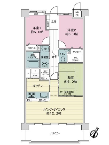 ライオンズマンション藤ケ丘ガーデンシティ１番館の間取図