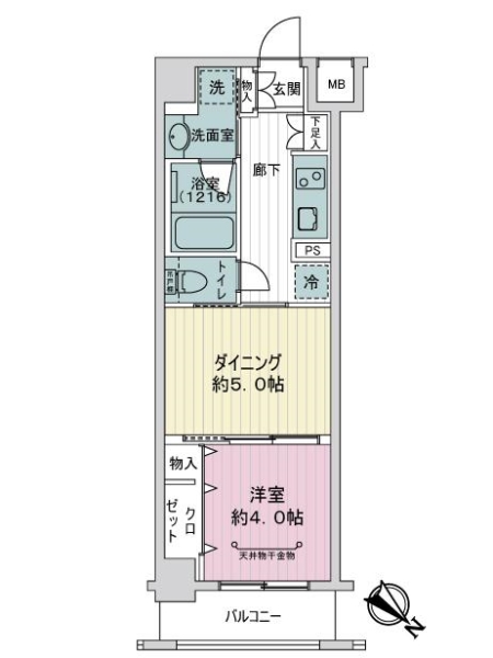 日神デュオステージ押上の間取図