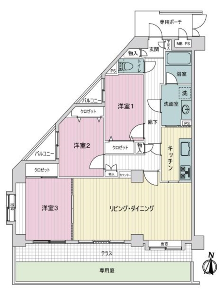 ライオンズヒルズ妙蓮寺の間取図