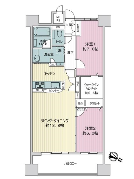 ライオンズマンション金山ニューシティの間取図