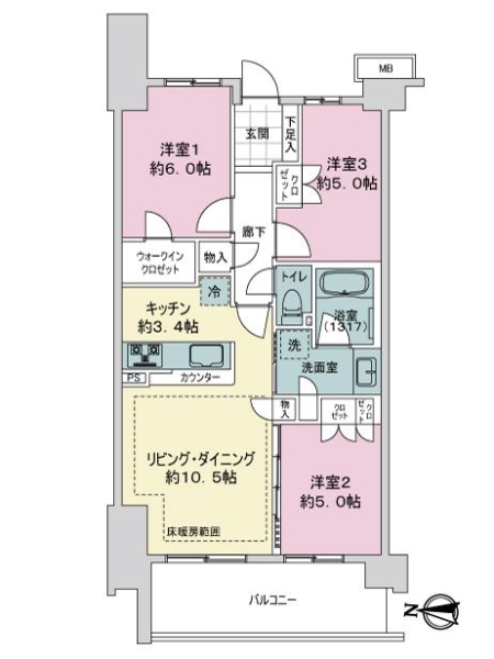 ライオンズウイングゲートの間取図