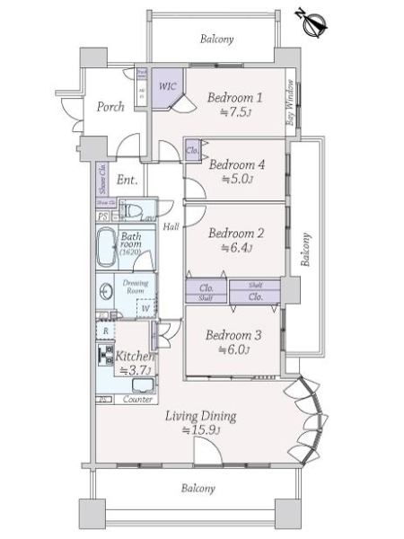 ライオンズマンション横濱元町キャナリシアの間取図