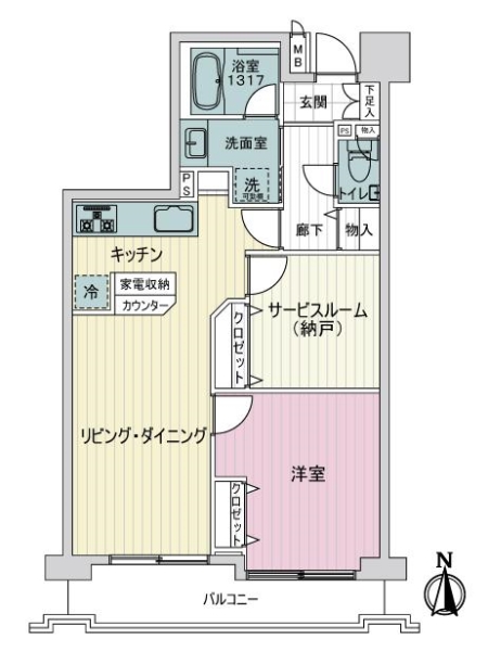 バームハイツ武蔵中原の間取図