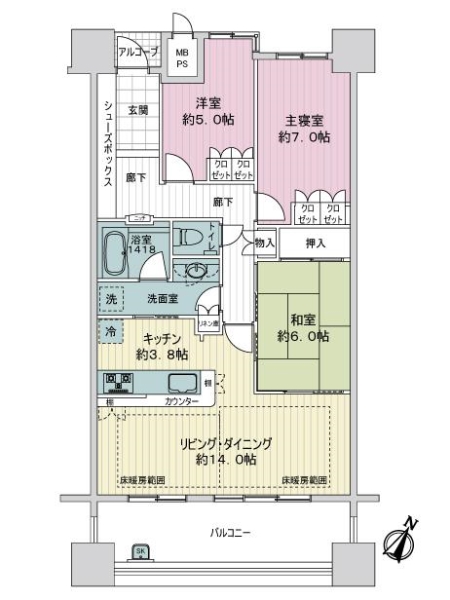 Ｄグランセ代官町の間取図