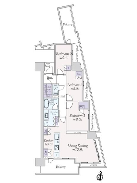 プラウドタワー川口の間取図