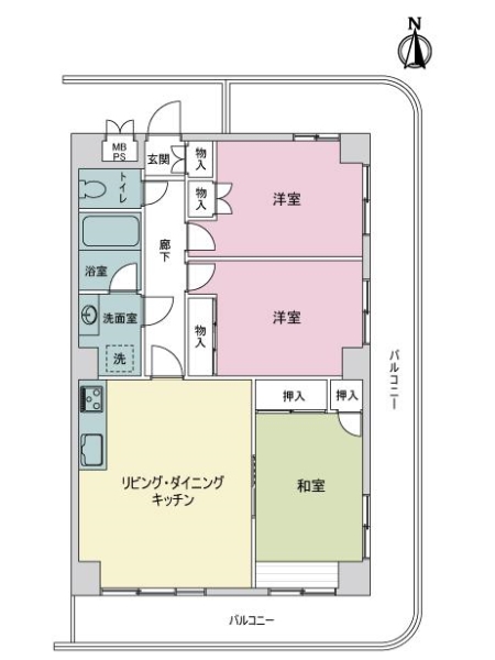 ライオンズマンション銀山町の間取図