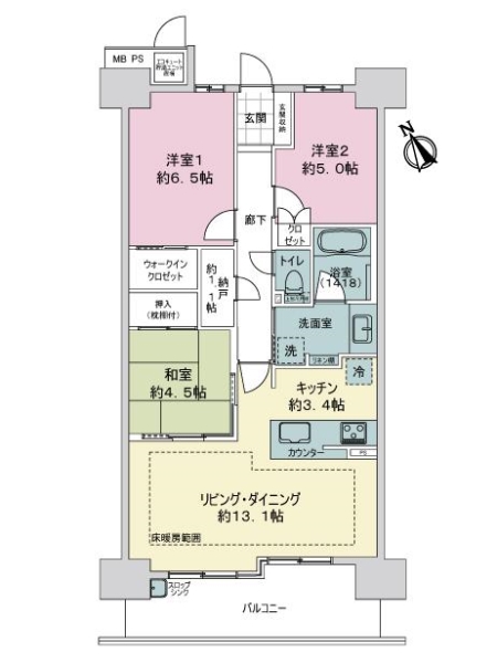 ミリカ・テラスＩＩＩ街区の間取図