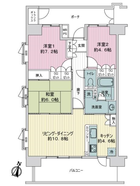 京急シティ多摩川の間取図