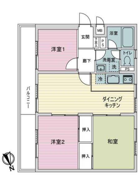 ライオンズマンション多賀の間取図