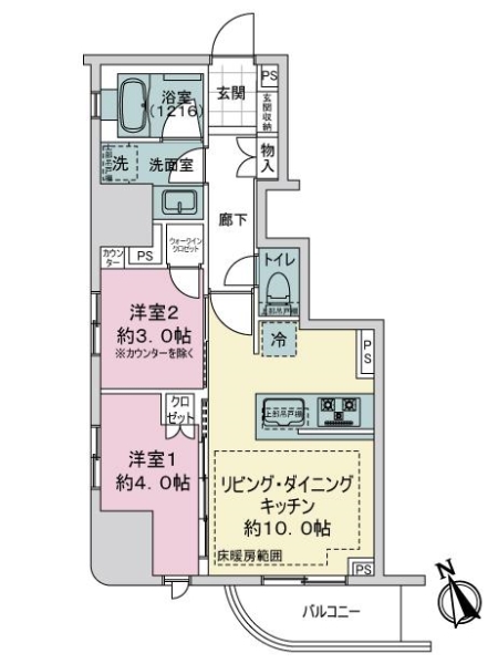 ライオンズミレス蔵前の間取図