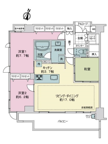 アルファステイツ翠の間取図