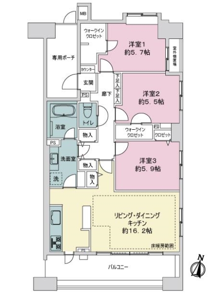 ライオンズプラザ横浜サウスステージの間取図