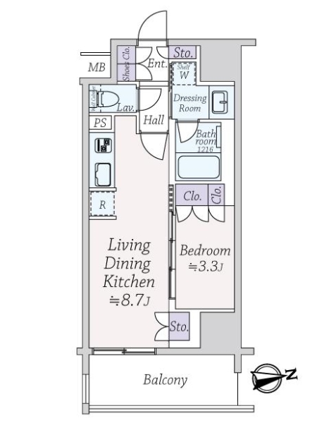 ネベル大阪上本町の間取図