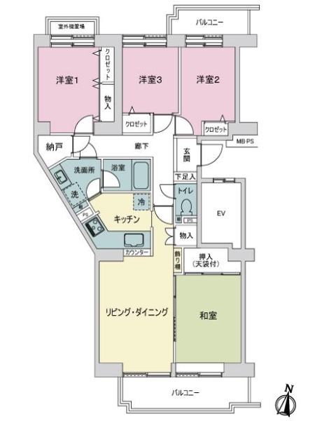 コープ野村バードウツド鶴見２の間取図