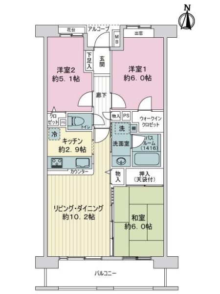 ライオンズマンション日暮里南公園の間取図