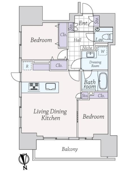 クラッシィスイート・ジオ東麻布の間取図