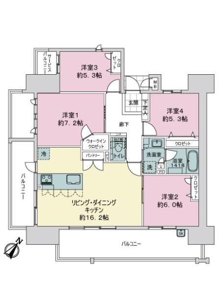 サングレート箱崎公園サウスグランデの間取図