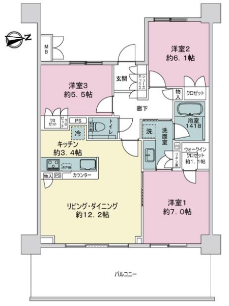 ザ・パークハウス鹿児島中央タワーの間取図