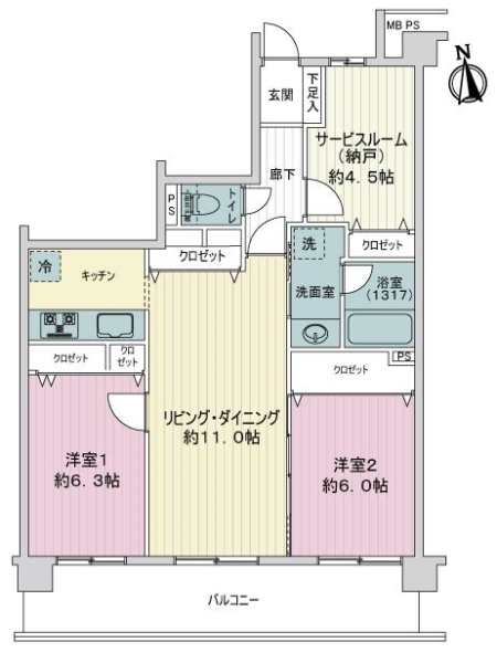 ライオンズマンション青砥リバーサイドの間取図