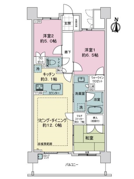 ヴィラス星ヶ丘の森の間取図