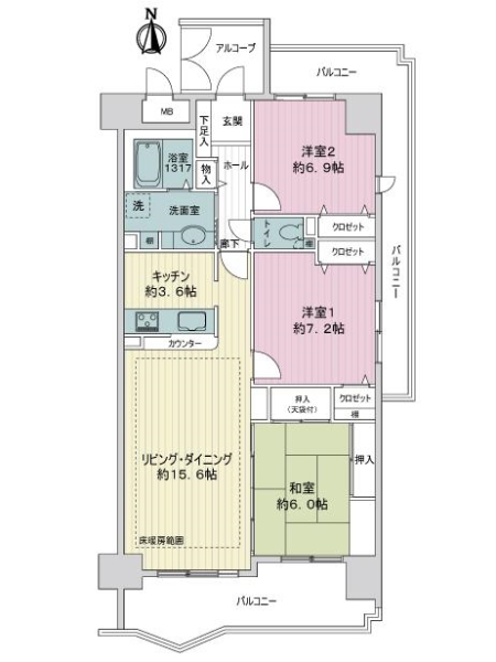 シティコーポ荒子公園壱番館の間取図