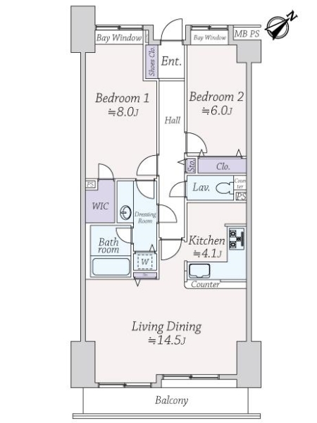 ライオンズマンション乃木坂の間取図