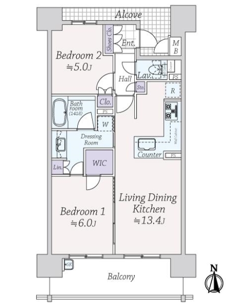 メゾンドール松屋町１ｓｔ．の間取図