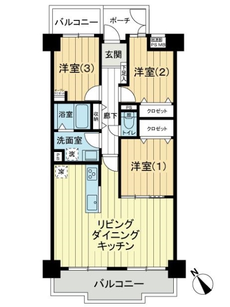 ユニライフ北大阪弐号棟の間取図